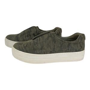 J/Slide Heidi Sneakers Green Camo Platform Slip On Shoes Women's Size 8